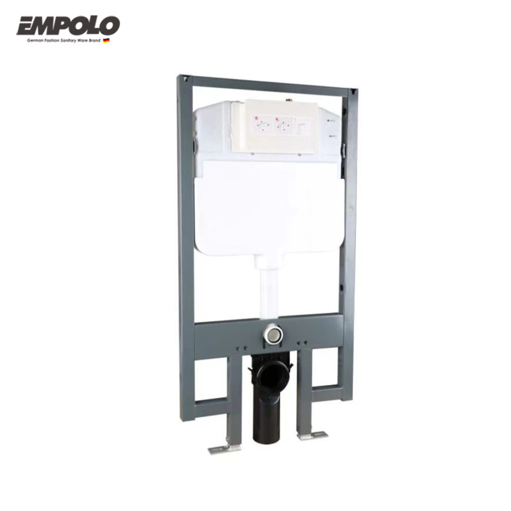 Empolo Hidden In Wall Dual Flush Front Push Button Stainless Steel Concealed Cistern Wall Hung Toilet Water Tank