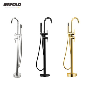 Brass Freestanding Bath Shower Mixer Floor Stand Mounted Tub Filler Shower Mixer Free Standing Bathtub Faucet