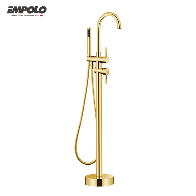 Brass Freestanding Bath Shower Mixer Floor Stand Mounted Tub Filler Shower Mixer Free Standing Bathtub Faucet