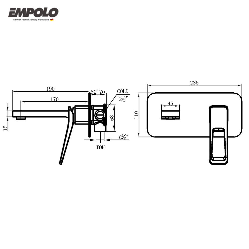 Kaiping factory bathroom sink faucet wall mounted waterfall faucet basin mixer faucet