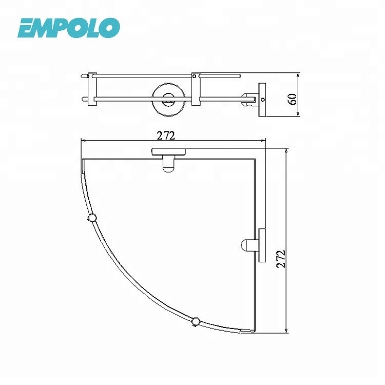 Factory Price Toilet double corner glass shelf bathroom double level corner shower glass stainless steel shelf