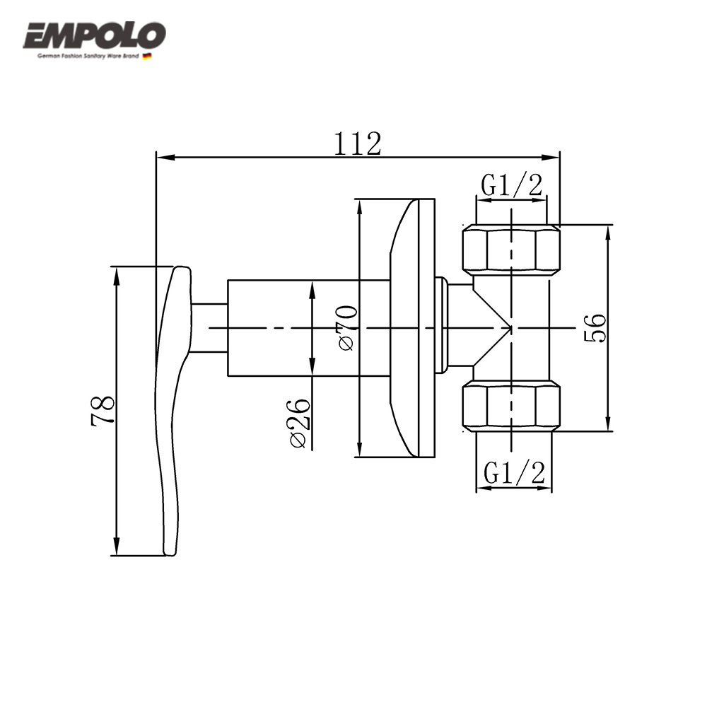 Brass Triangle Valve 1/2