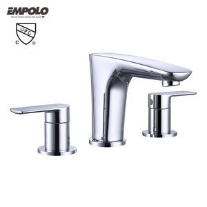 CUPC 3 hole faucet waterfall bathroom brass double handles basin mixer faucet