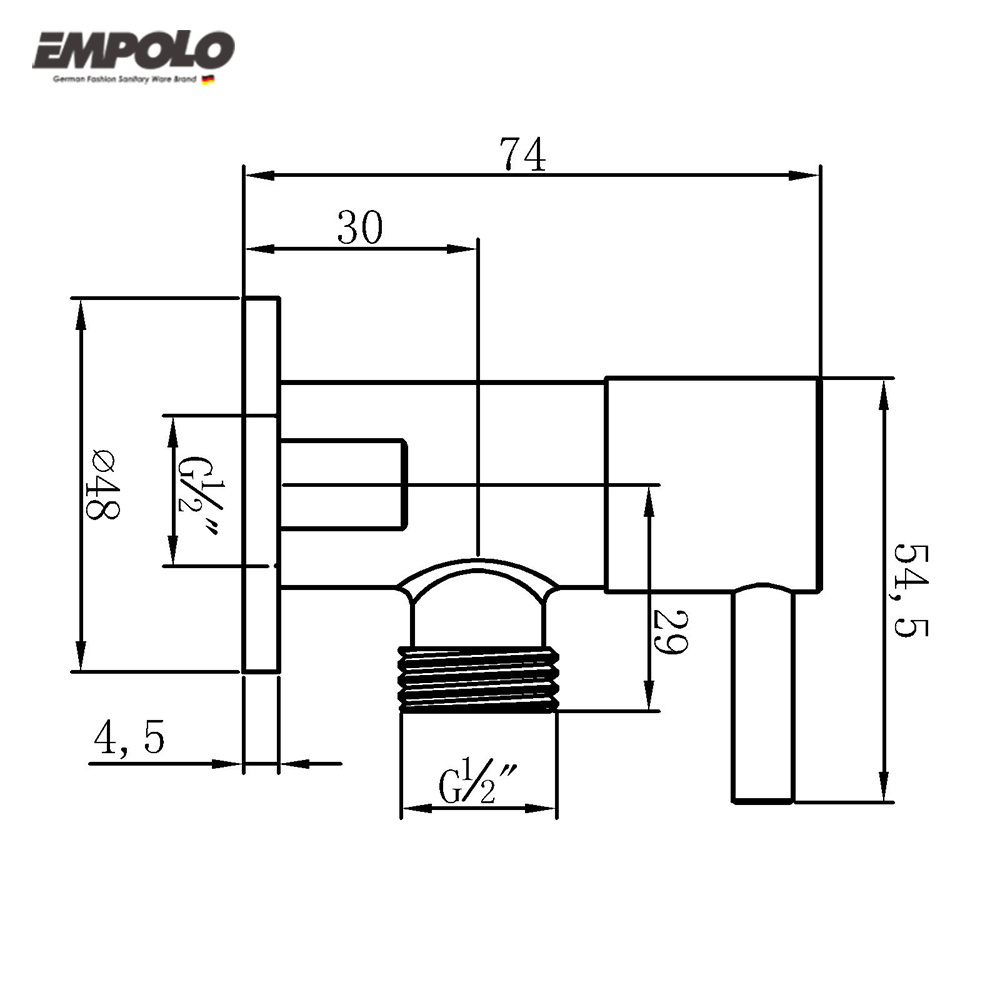 Factory Direct Sales Chrome Plated High Quality Durable Brass Bathroom Popular 1/2 Angle Valve