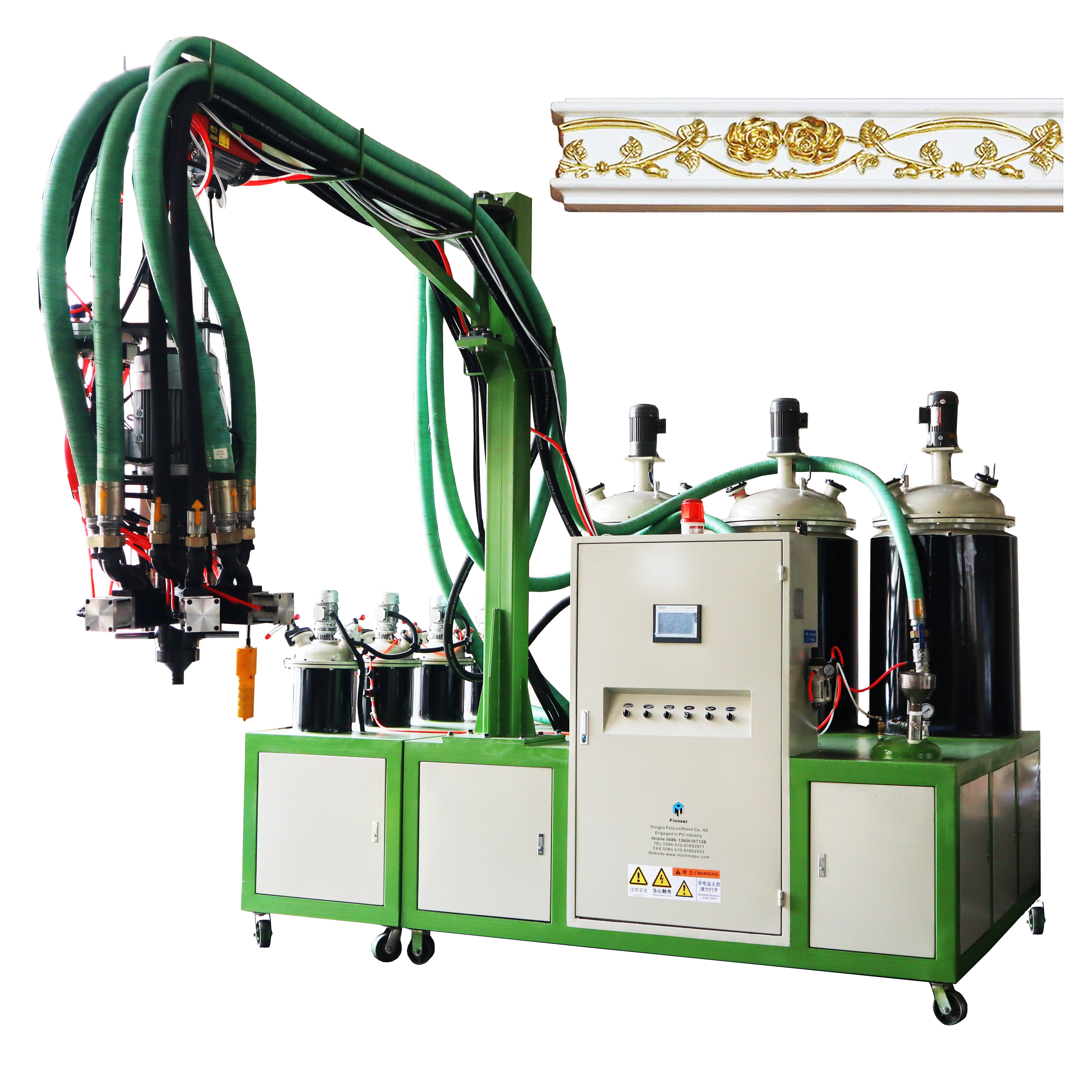 Polyurethane Rigid Foam Cornice PU Foaming Machine Low Pressure Mixing Machine For Wood Crown Molding