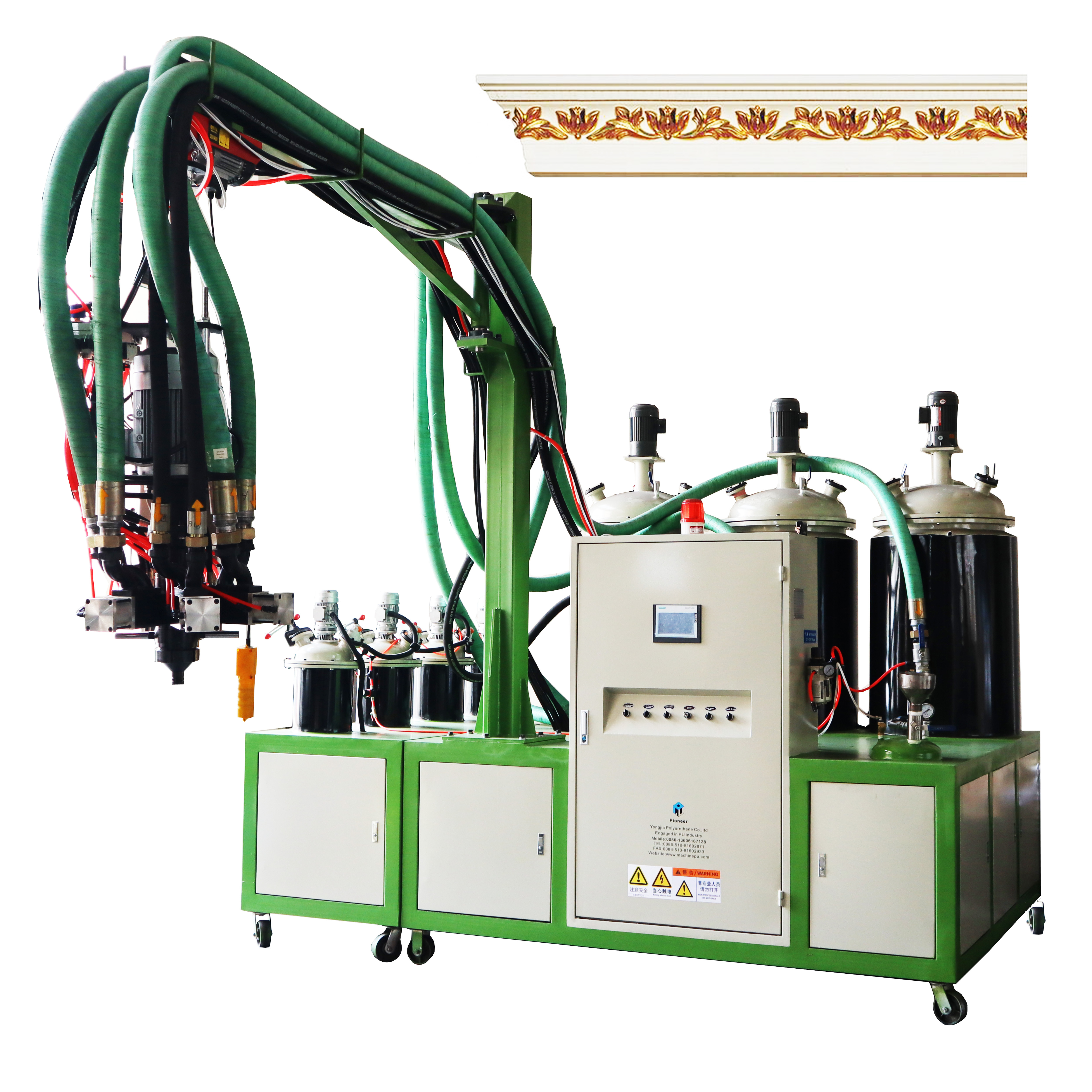 Polyurethane Rigid Foam Cornice PU Foaming Machine Low Pressure Mixing Machine For Wood Crown Molding