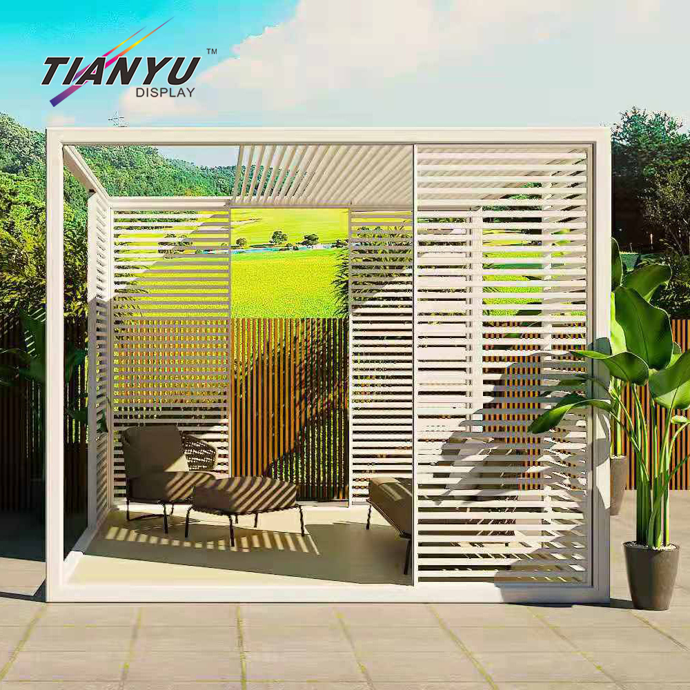 Tianyu Custom Luxury Outdoor Opening Gazebos Aluminum Bioclimatic Louvered Roof Pergola For Garden Buildings