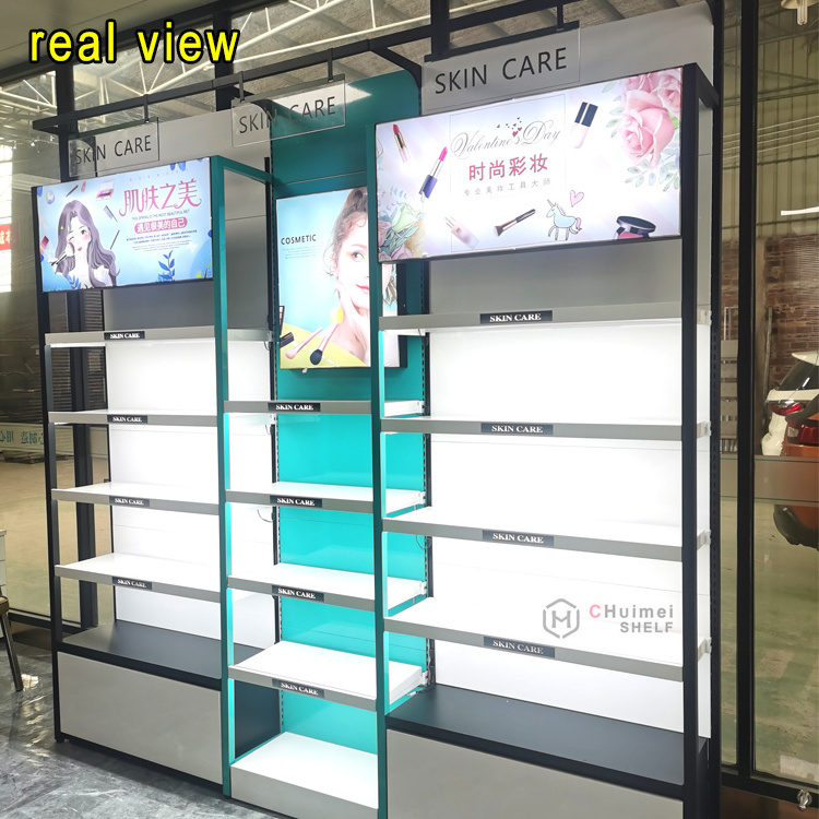 Fashion Design Beauty Salon Make up Stand  Showcase Retail Shop Decoration shelves for shops Cosmetic Display Cabinet