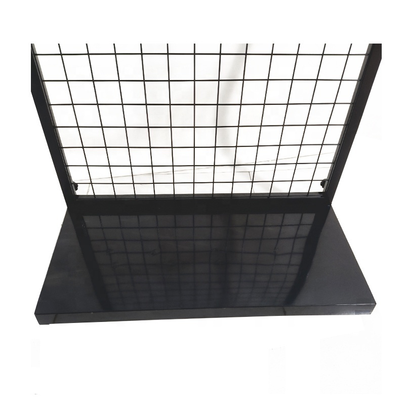 Grid Wall Hooks Wire Mesh Steel Grid Wall Mounted Panels Stand Grid Display Rack Iron Customized Metallic Light Duty 3-5 Tires