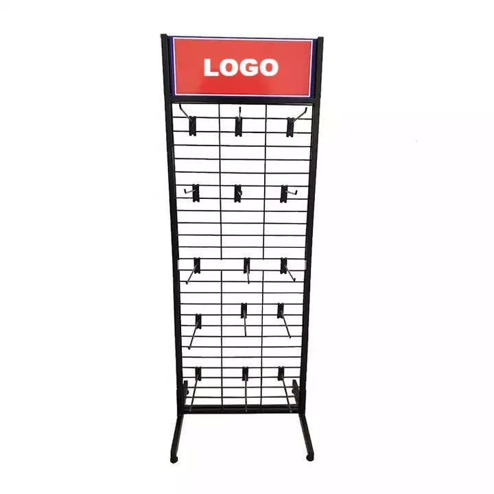 Hot Sale Movable Wire Mesh Shelves Use With Hook Hat Sandal Slipper Display Stand Retail Shop Hanging Display Rack