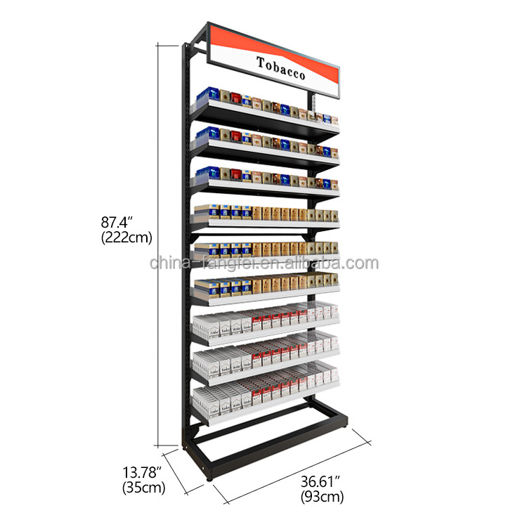 Manufacture tobacco store fixture display cabinet dispenser in cigarette display racks for sale custom cigarette display shelves