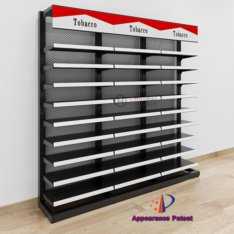 Manufacture tobacco store fixture display cabinet dispenser in cigarette display racks for sale custom cigarette display shelves