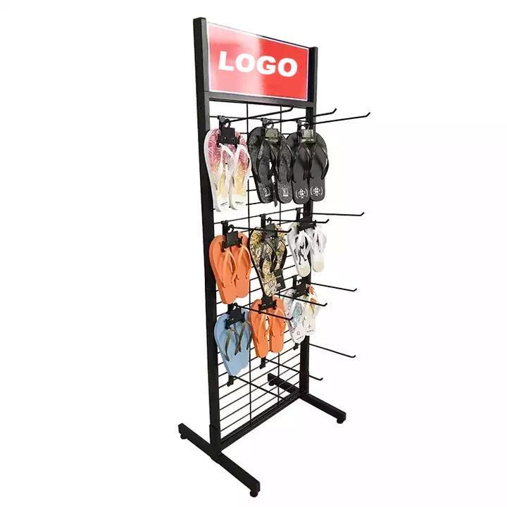 Hot Sale Movable Wire Mesh Shelves Use With Hook Hat Sandal Slipper Display Stand Retail Shop Hanging Display Rack