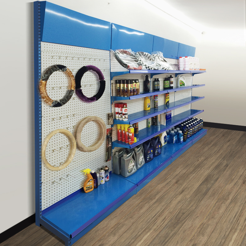 Peg Board Shelves Perforated Rack Floor Display Stand Supermarket Shelf Retail Store Snack Display Rack with Hook Metal Metallic