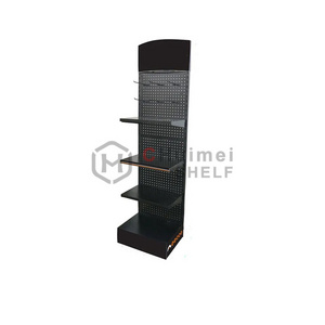 Custom Shop Tiered Movable Shelves Shelf Pegboard Hooks Display System Hanging Metal Shelves Stand For Store