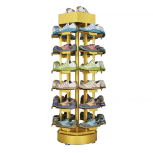 Commercial Store Shoe Rack Display Rack Free Standing Storage 360 Rotatable Sneaker Basketball Shoes rotating Display Stand