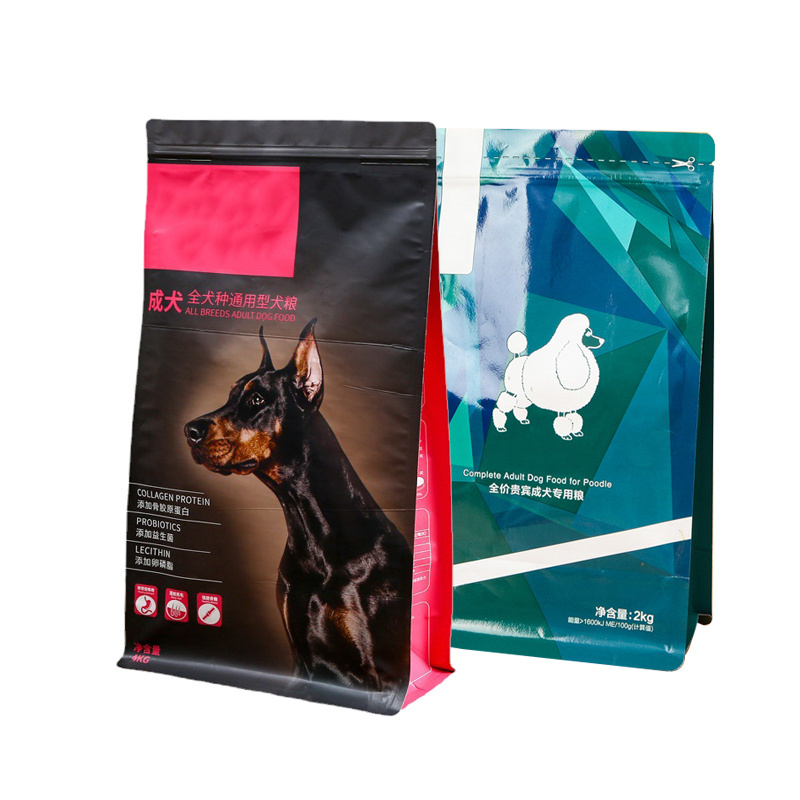 Plastic Printing Digital Dog Flat Custom Puppy bottom Cat 5kg 20kg Resealable Up Dry Big Pouch Plastic Bags Pet Food Packaging