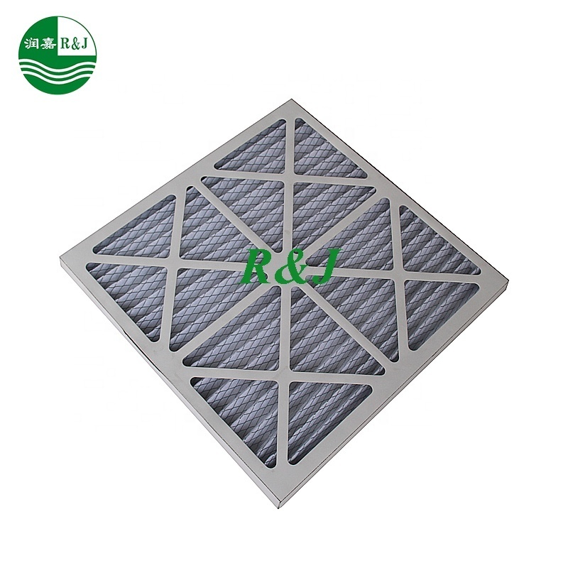 Cardboard pleated wire mesh disposable panel pre air filter