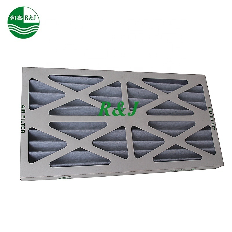 Cardboard pleated wire mesh disposable panel pre air filter