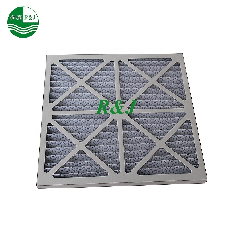 Cardboard pleated wire mesh disposable panel pre air filter