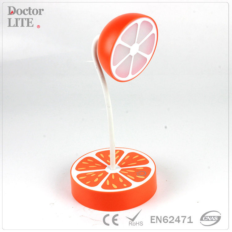 USB Rechargeable Reading Light Happy Eyes Adjustable Fruit Shape LED Table Lamp