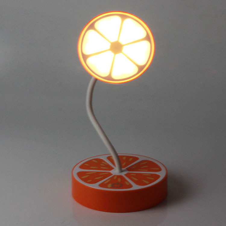 USB Rechargeable Reading Light Happy Eyes Adjustable Fruit Shape LED Table Lamp