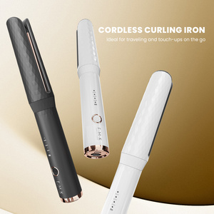 Portable Cordless Curling Iron Rechargeable Travel Curling Iron Hair Straightener 2 in 1