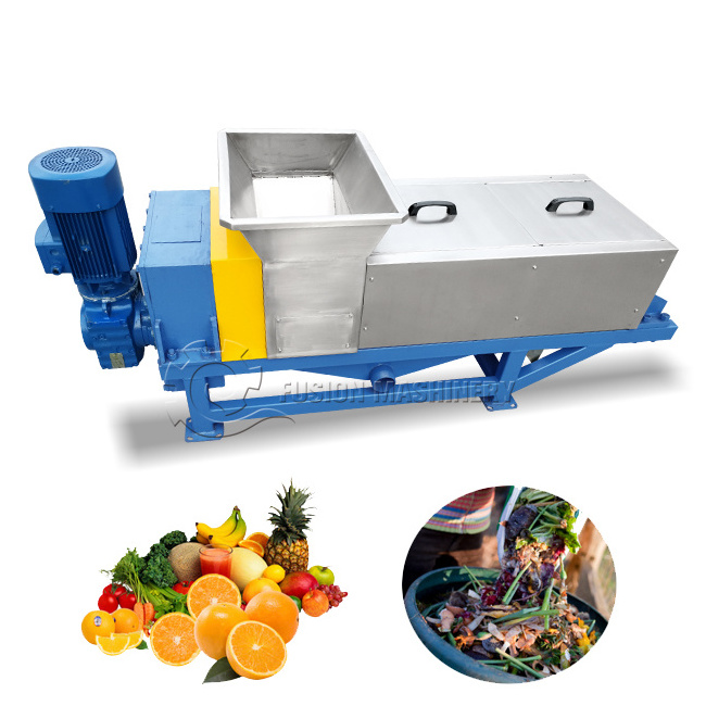 convenient liquid solid separator food waste screw press dewatering kitchen waste food crusher