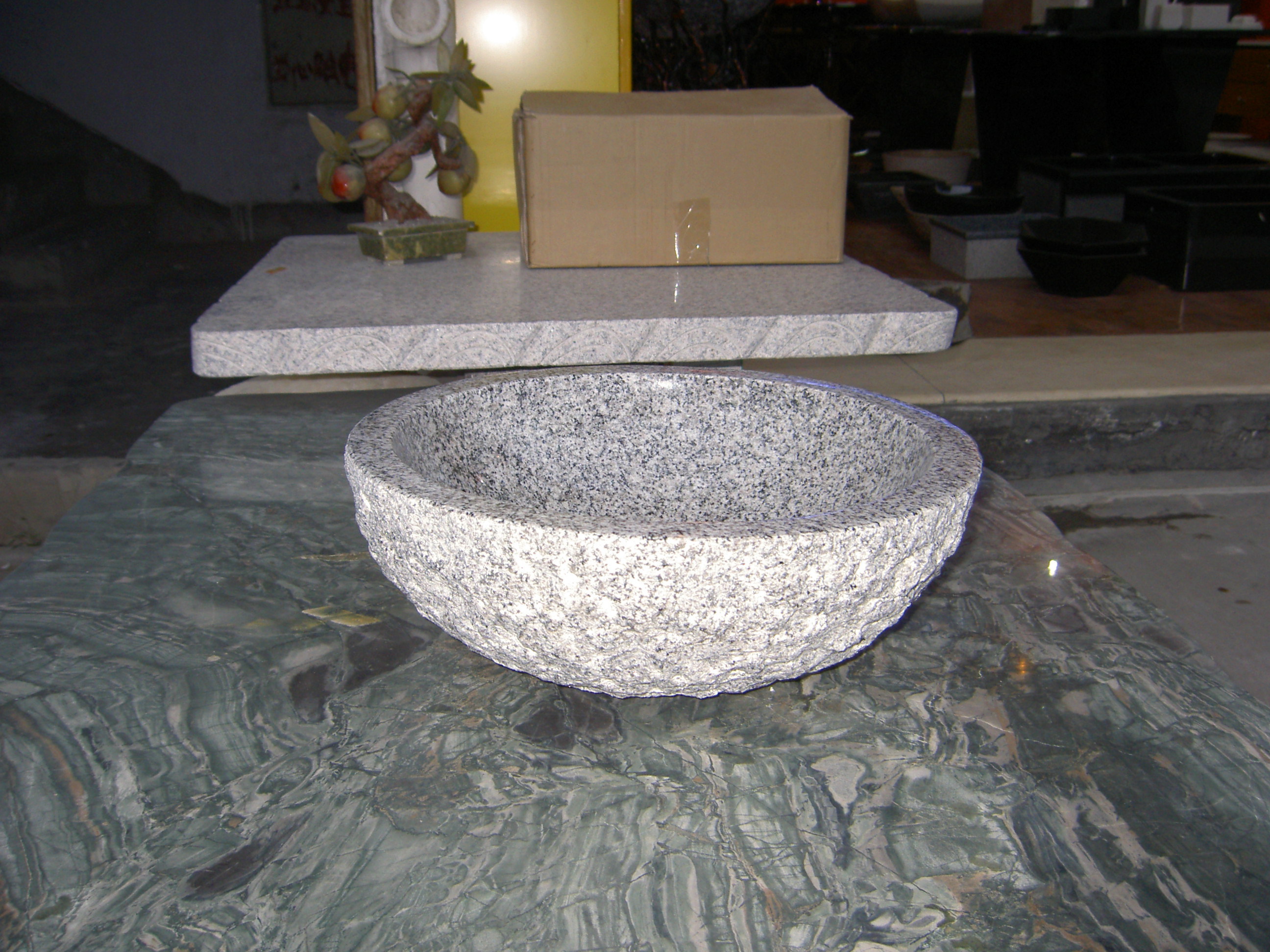 Natural beautiful granite river stone basin bathroom sink washing bowl