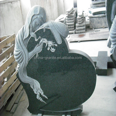 Large cemetery marble weeping angel marble tombstone