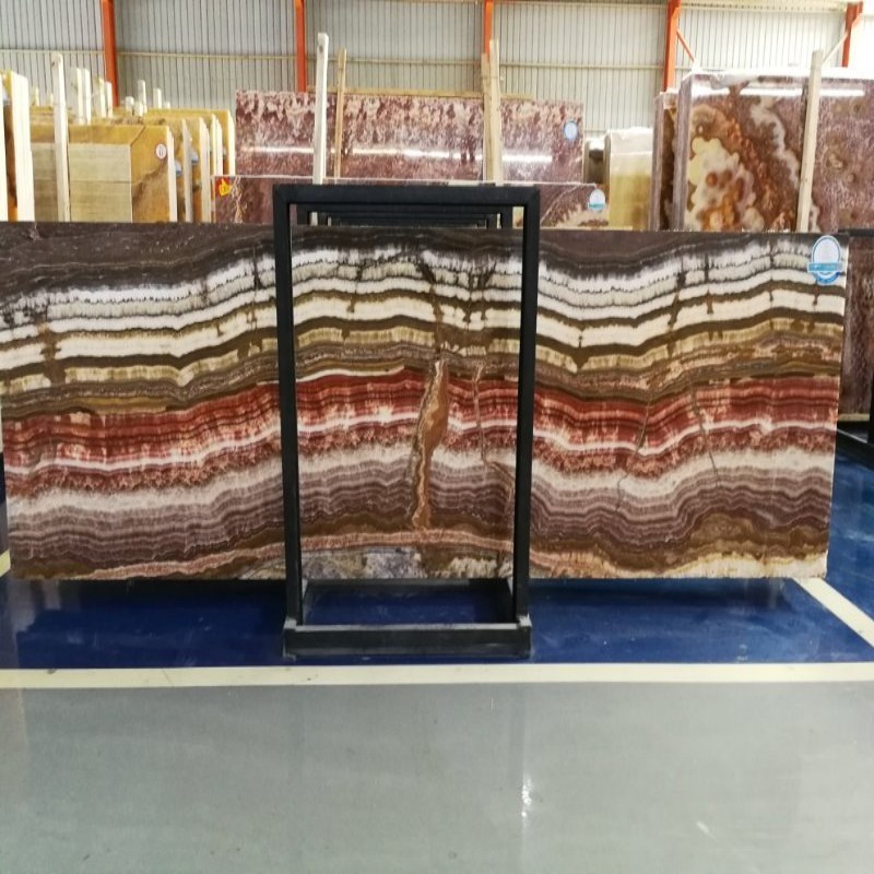 Rainbow multicolor onyx purple natural stone panel tiles seven-colour gen marmo colorful jade marble for slab countertop price