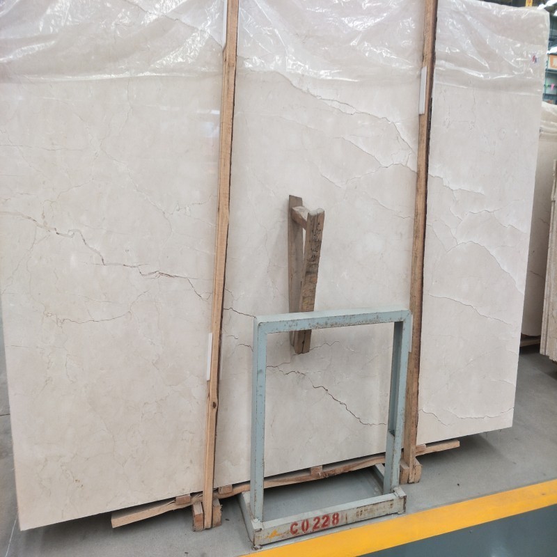 Premium polished Spanish yellow stone beige marmo Spain crema marfil marble for custom slab floor tile per square meter price