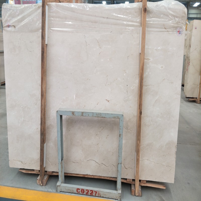 Premium polished Spanish yellow stone beige marmo Spain crema marfil marble for custom slab floor tile per square meter price