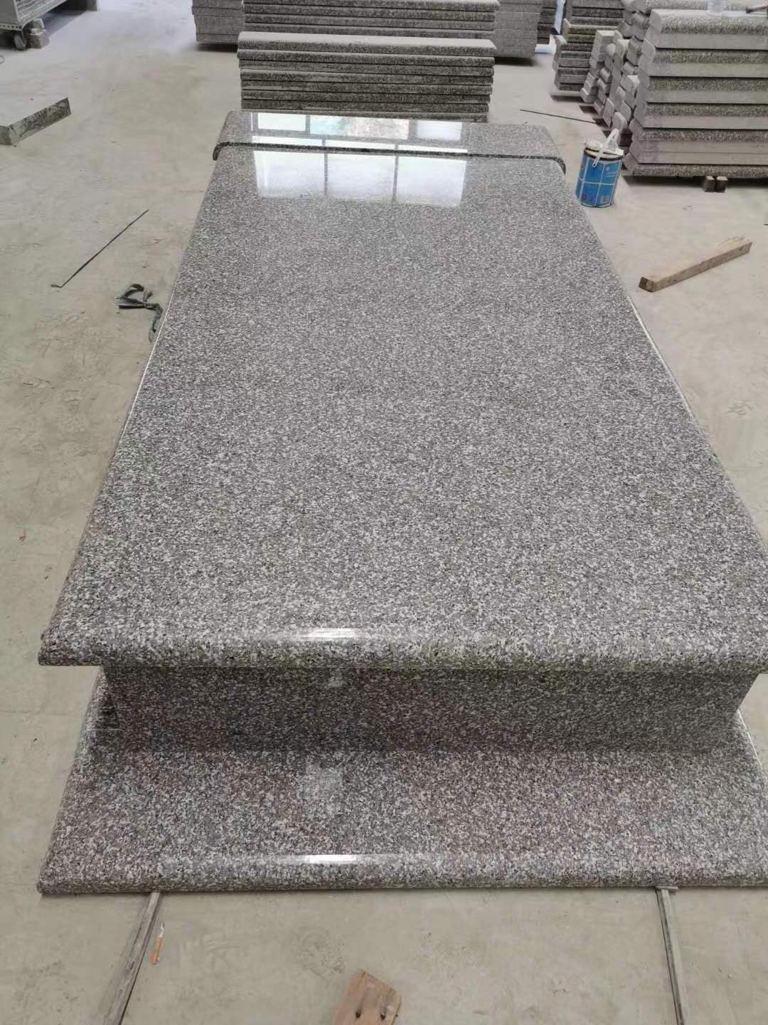 G664 Pink / Brown Granite Slabs  Funeral Tombstone Headstone Grave Stone for Cemetery Customized