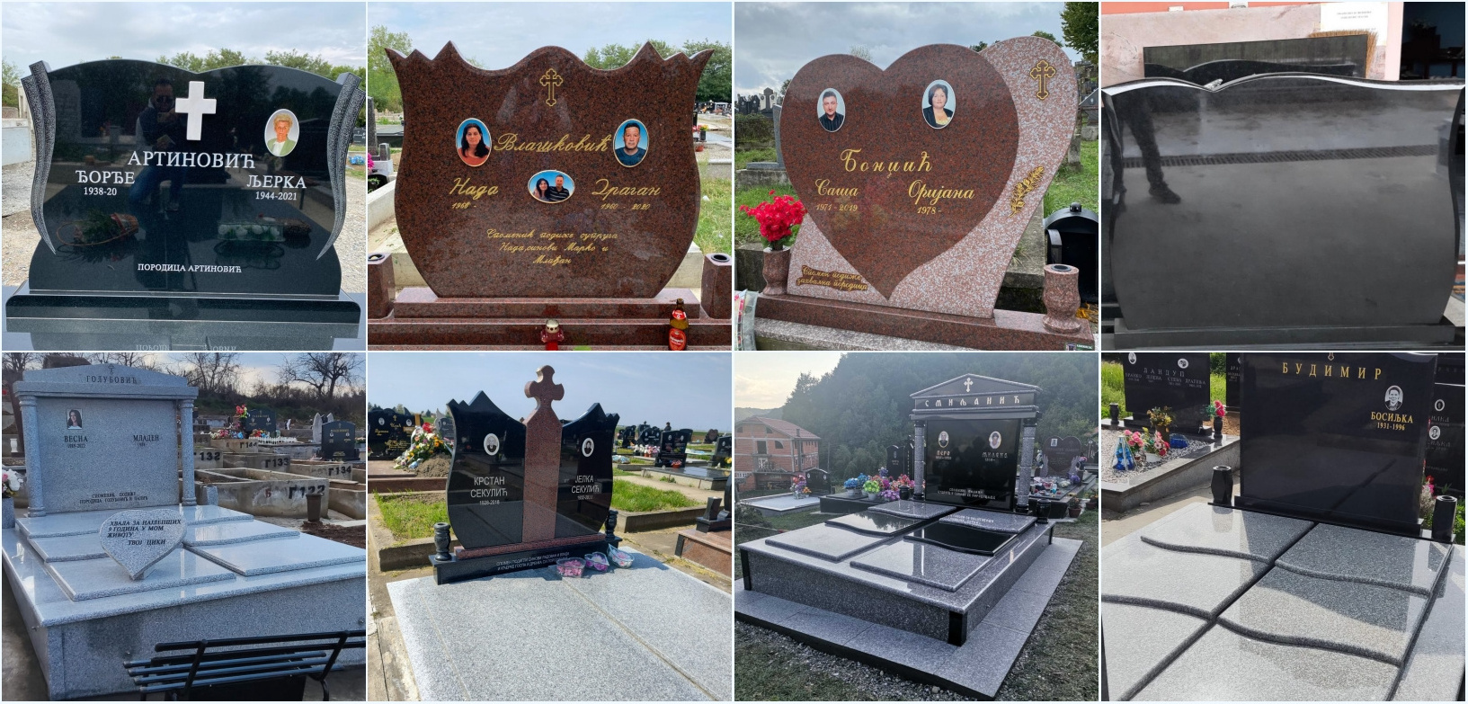 Serbian Style Funeral Monuments Wholesale Price Black Funeral Headstones Tombstones Monument Granite