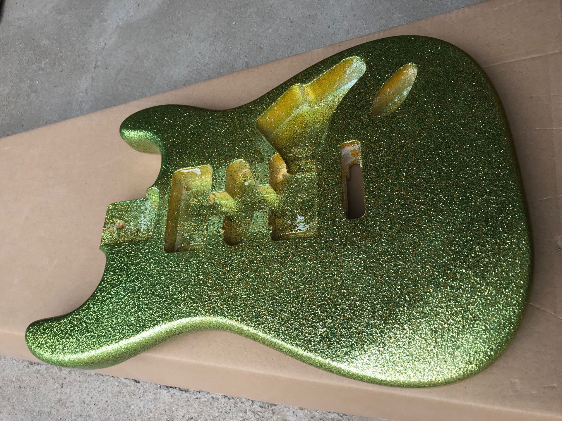 cnc guitar body custom Glitter gold Body electric guitar body