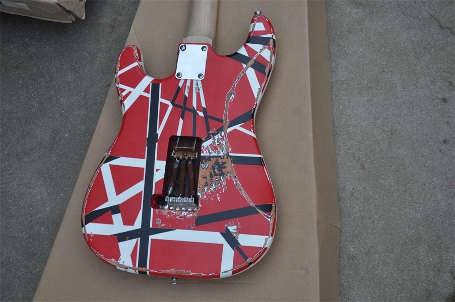 Huiyuan OEM Stripe Pattern Relic Electric Guitar with Floyd rose bridge,Electric guitar unusual