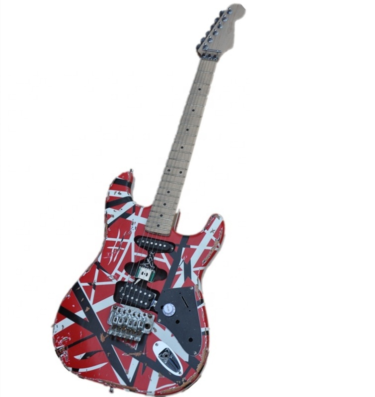 Huiyuan OEM Stripe Pattern Relic Electric Guitar with Floyd rose bridge,Electric guitar unusual