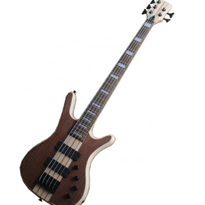 Huiyuan Brown Body bass guitar neck 5 string Electric Bass Guitar with Neck thru body