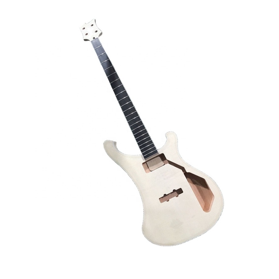 Huiyuan 4 strings Unpainted Electric Bass Guitar with Natural Wood color,Acoustic bass guitar kit