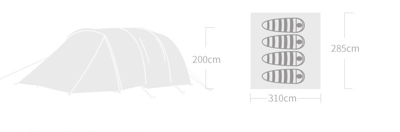 Hanser LC-509 Portable Outdoor Tent Large Space Camping Tent 4-6 Person Fast Pitch Dome Family Tent with Screen Room