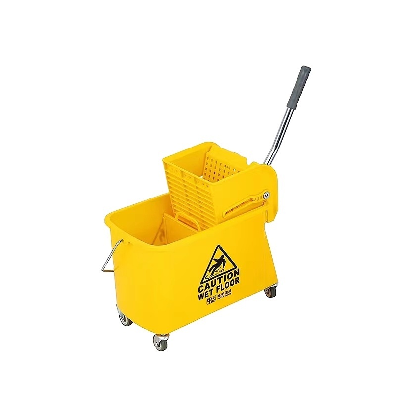 Cleaning Trolley Double Mop Bucket Handle 5 Gallon Buckets NO Fold BUCKETS Sustainable Plastic with Wringer Model Capacity 20L