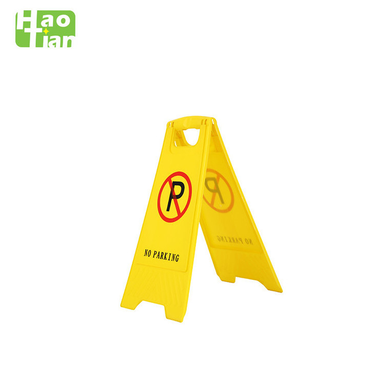 Manufacturer directly OEM B-131 PP or ABS material plastic yellow A shape caution sign board