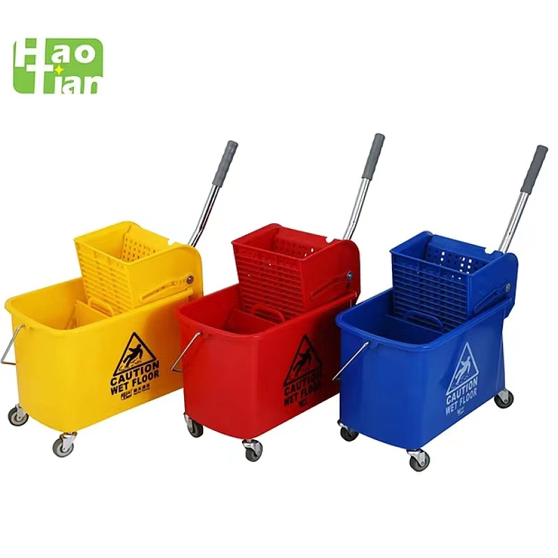 Cleaning Trolley Double Mop Bucket Handle 5 Gallon Buckets NO Fold BUCKETS Sustainable Plastic with Wringer Model Capacity 20L