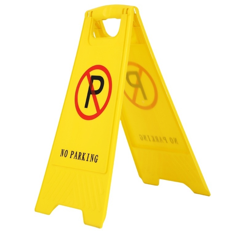 Manufacturer directly OEM B-131 PP or ABS material plastic yellow A shape caution sign board