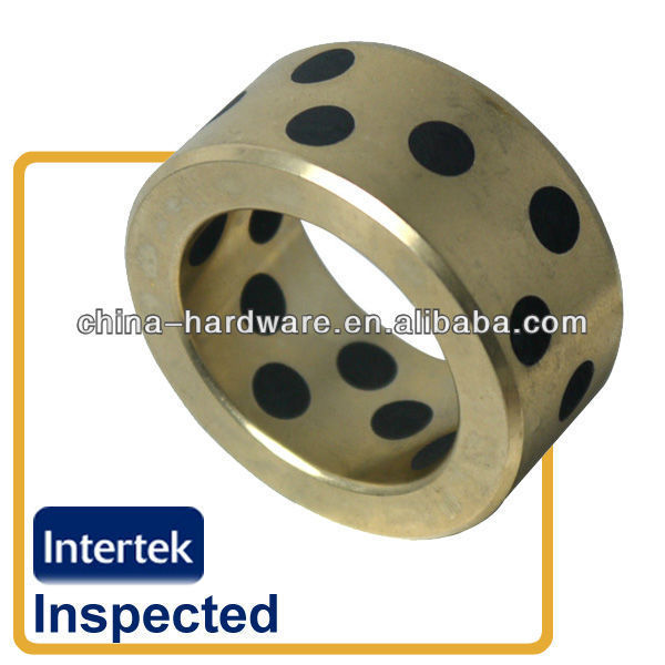 oilless bronze base cage graphite carbon self lubricating insert slide dry brass bearing bush