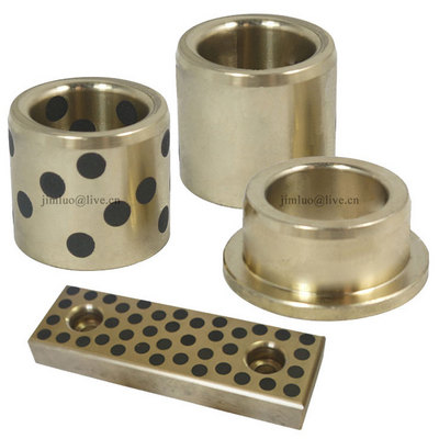 oilless bronze base cage graphite carbon self lubricating insert slide dry brass bearing bush