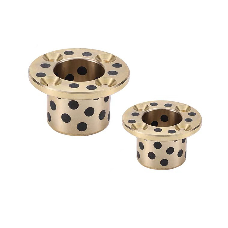 Flange Bronze Graphite Bushing Washing Machine Electrical Motor Solid Lubricating Bronze Bushing