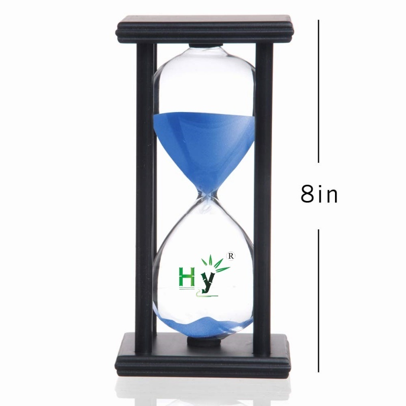 HONGHAO Handmade 8 inch Brass 30 Min Hourglass Sand Timer Hour Glass Clock Home Decor for Exercise Tea Making Study Table Decor