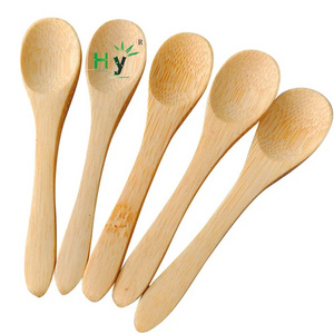 HONGHAO Natural Bamboo Wooden Spoon Dessert Ice Cream Spoon Yogurt Honey Mini Bamboo Spoon